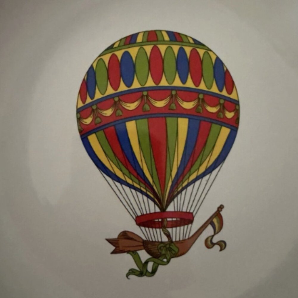 Tiffany & Co. Blue Hot AIR BALLOON 8-5/8” Pasta Bowl Serving Bowl - Portugal NM